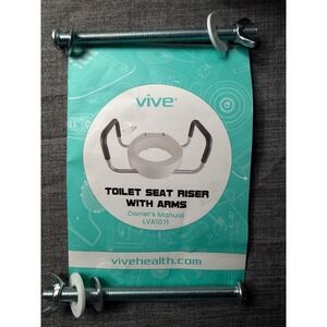 Vive Toilet Seat Riser with Padded Arms - 3.5 Inch Elevated Elongated Toilet Sea